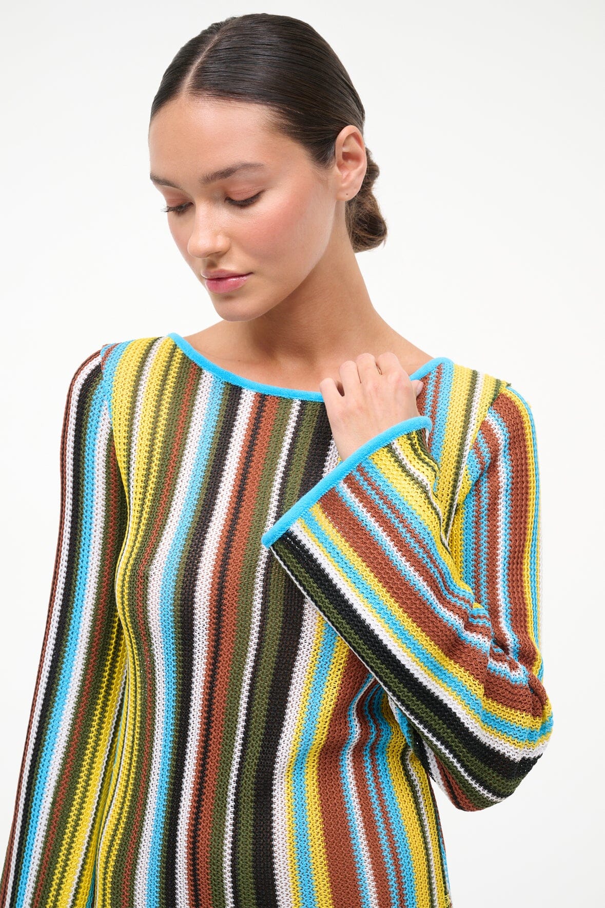 STAUD Sale Lorena Dress Skate Stripe