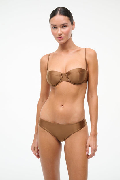 STAUD Sale Jo Balconette Bikini Top Bronze