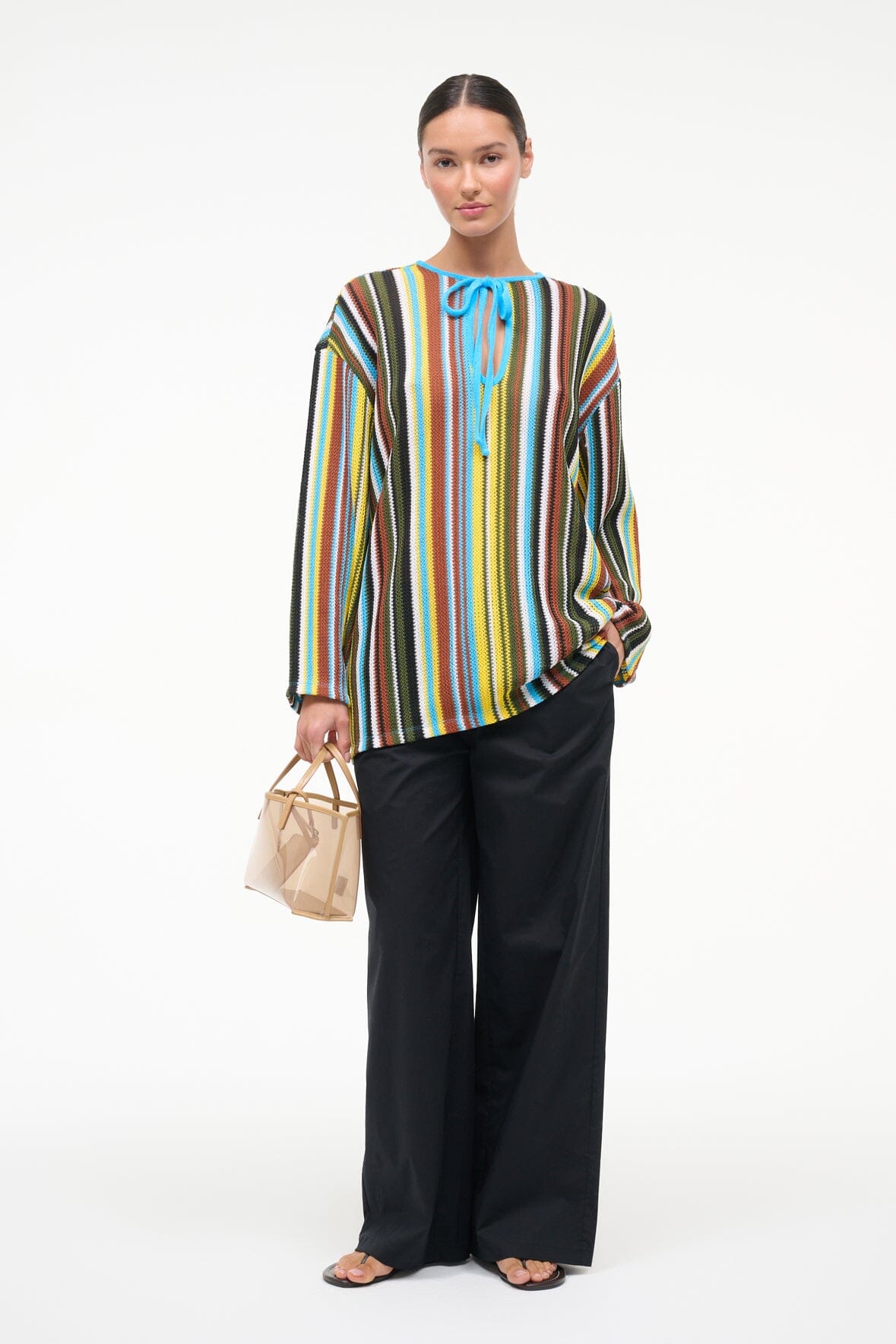STAUD Sale Catalina Dress Skate Stripe