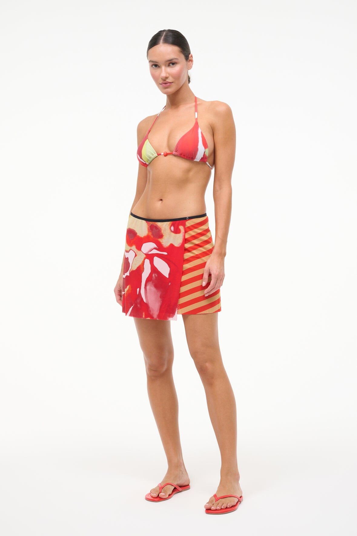 STAUD Sale Sands Mesh Skirt Red Zone