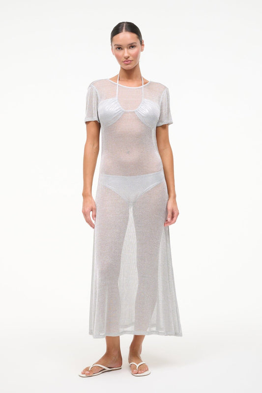 STAUD Sale Zinc Dress Silver
