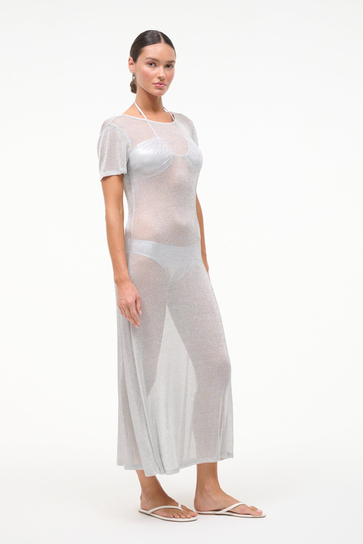 STAUD Sale Zinc Dress Silver