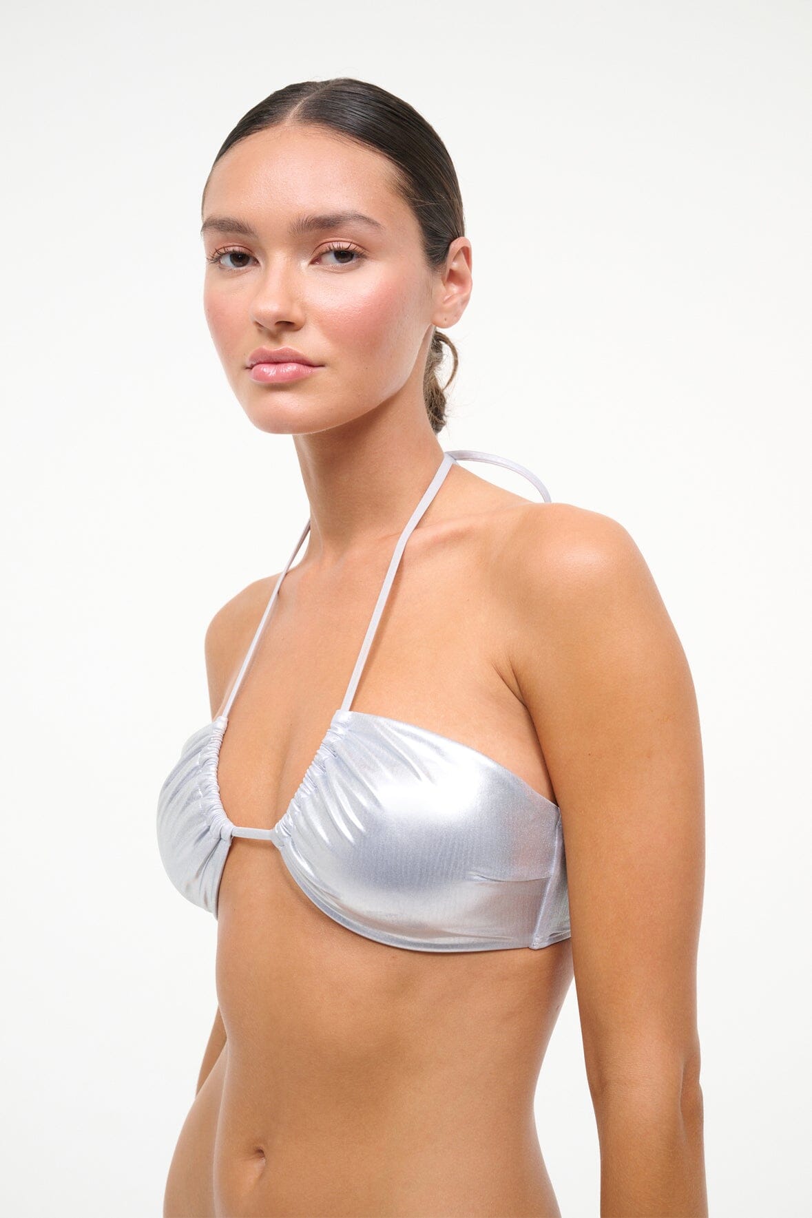 STAUD Sale Paradise Bikini Top Silver