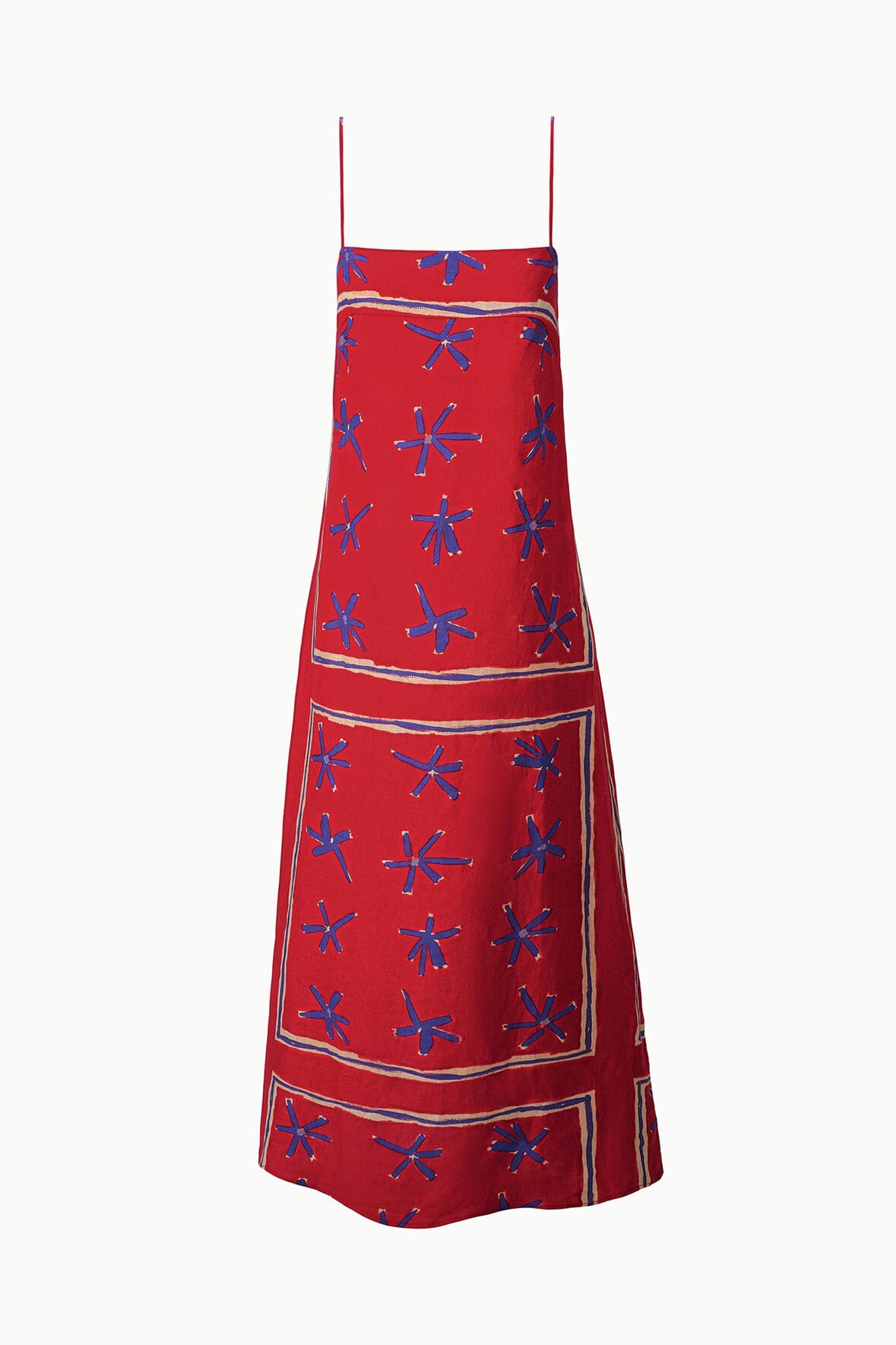 STAUD Clothing|Dresses|New In Laura Linen Dress Painted Foulard