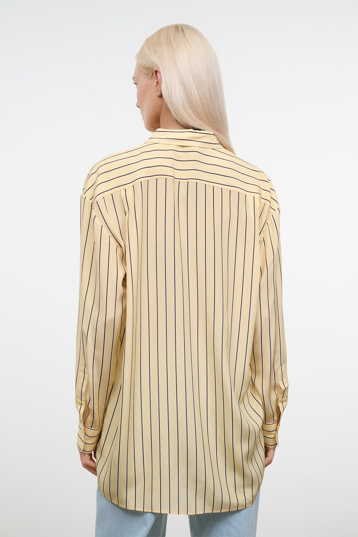 STAUD Clothing Nolan Silk Shirt Monday Stripe