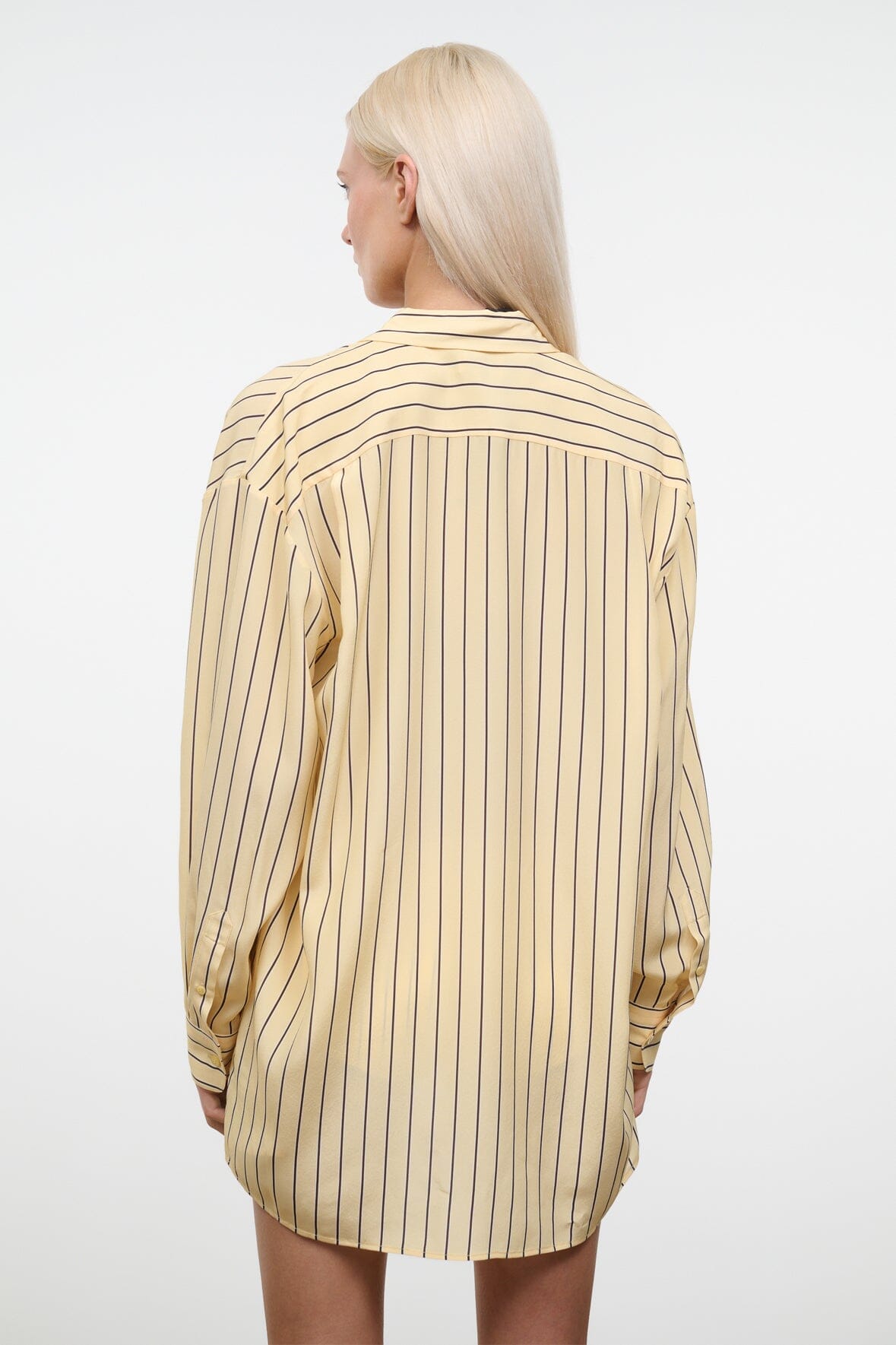 STAUD Clothing Nolan Silk Shirt Monday Stripe