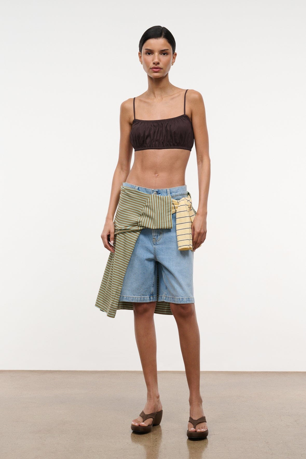STAUD Clothing Fiore Top Earth