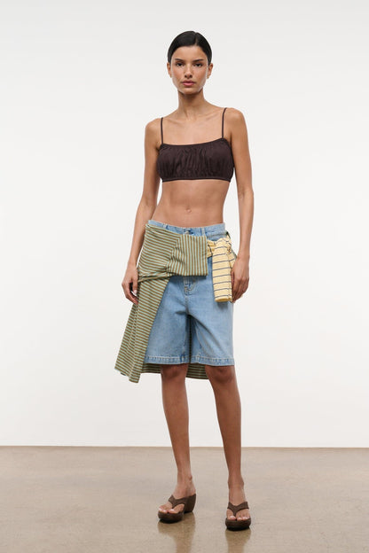 STAUD Clothing Fiore Top Earth