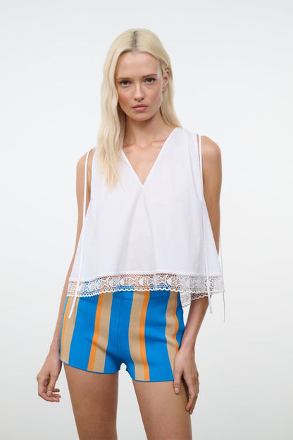 STAUD Clothing|New In Elena Top White