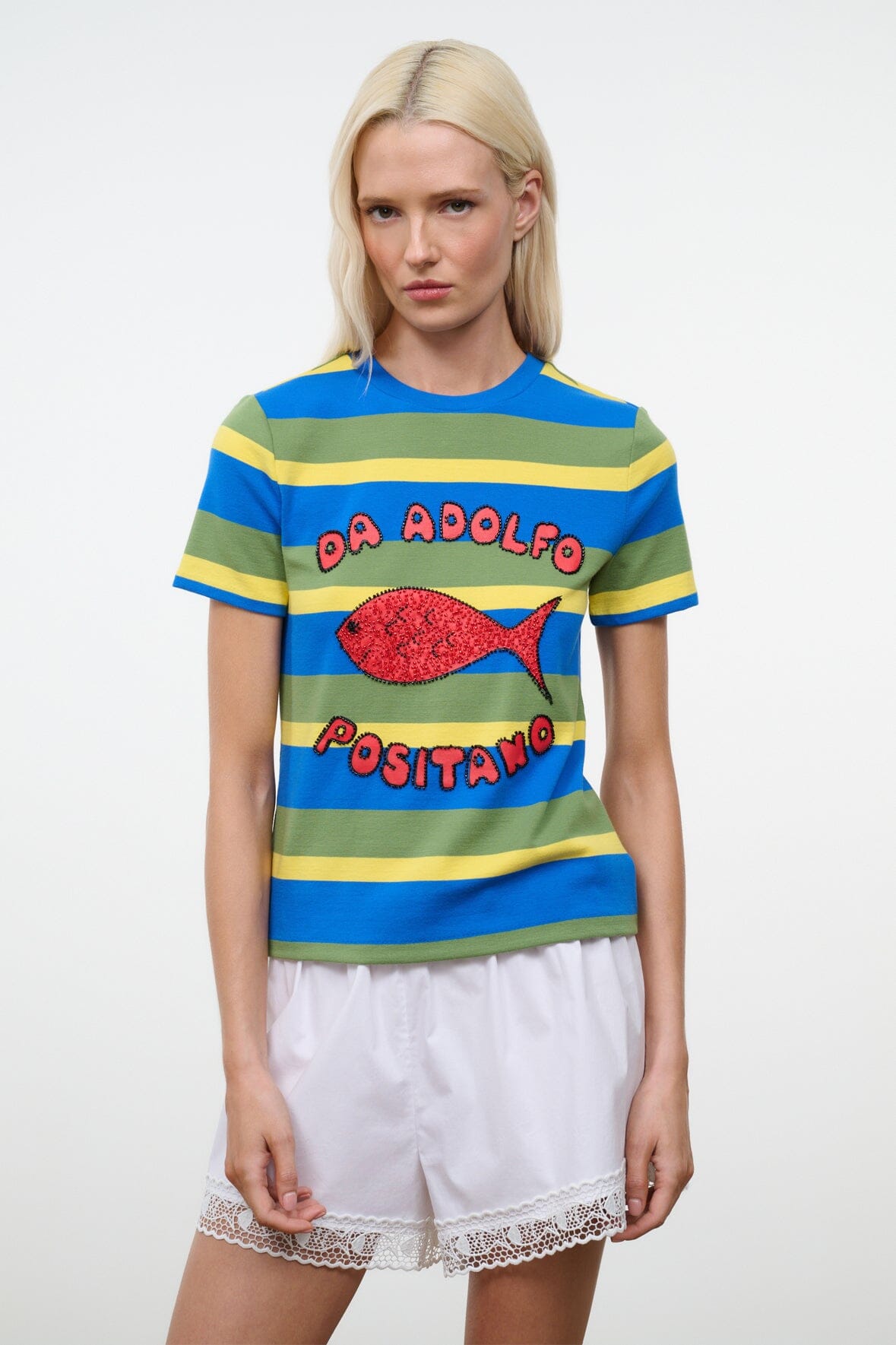 STAUD Clothing|New In Weekend Crew Tee Costa Stripe