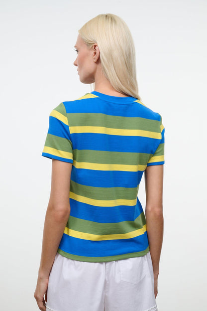STAUD Clothing|New In Weekend Crew Tee Costa Stripe