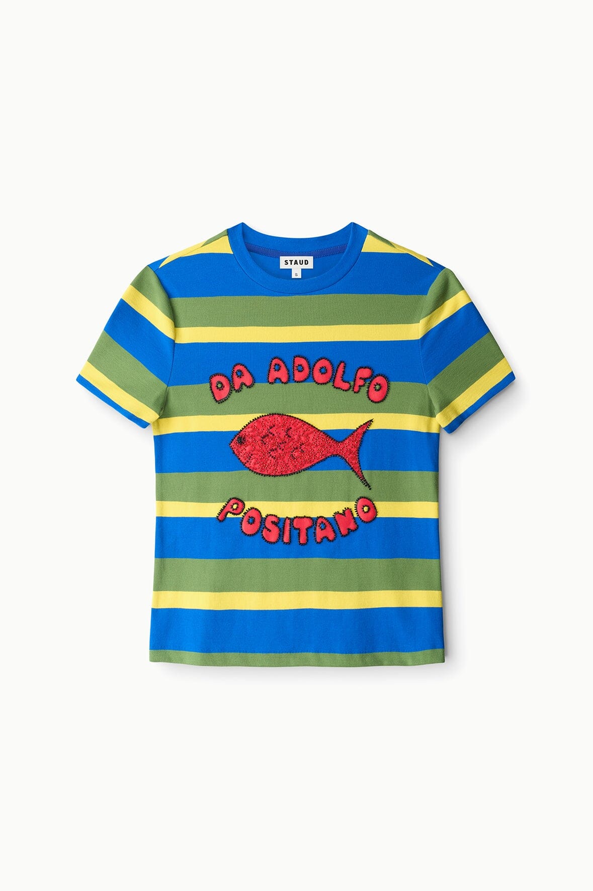 STAUD Clothing|New In Weekend Crew Tee Costa Stripe