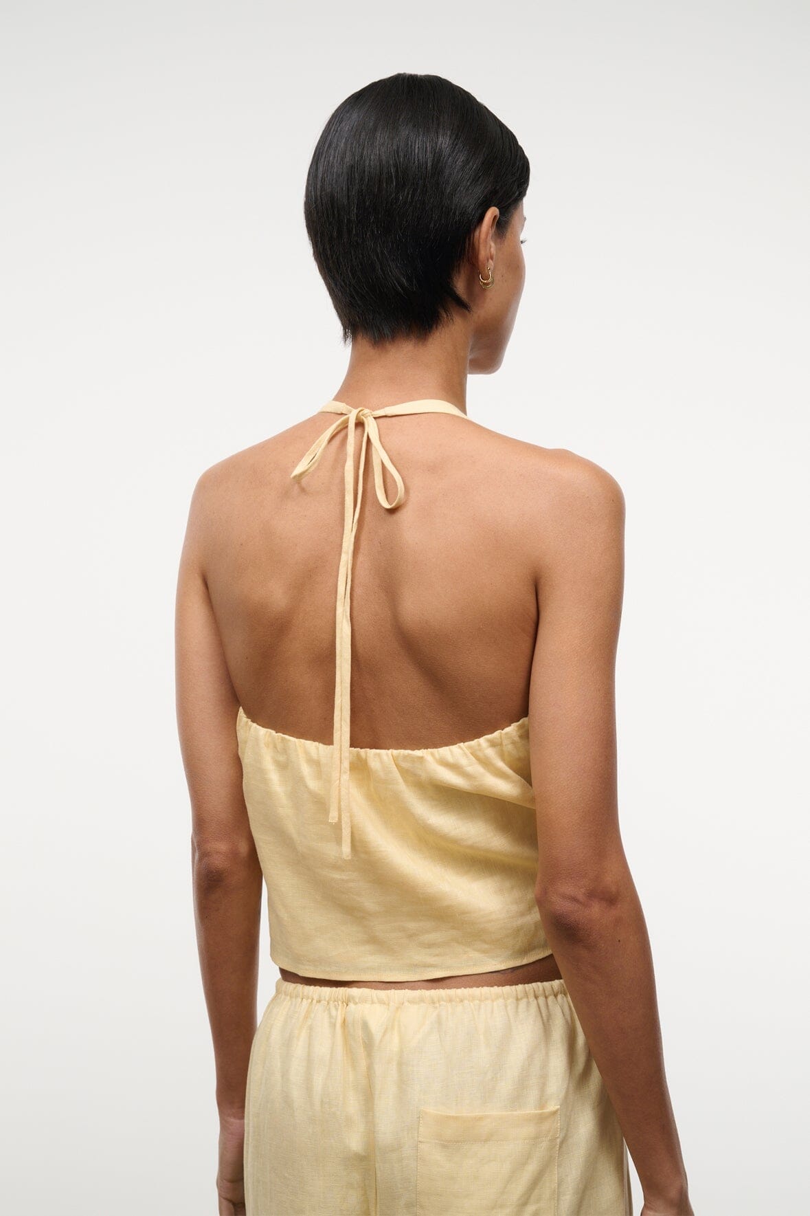 STAUD Clothing Corso Linen Top Butter