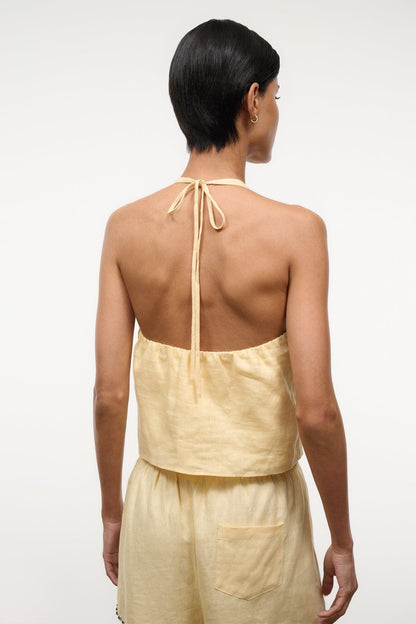 STAUD Clothing Corso Linen Top Butter