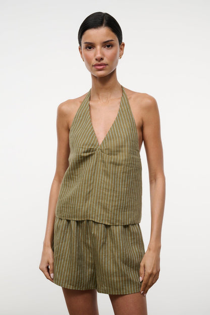 STAUD Clothing Corso Linen Top Porto Stripe
