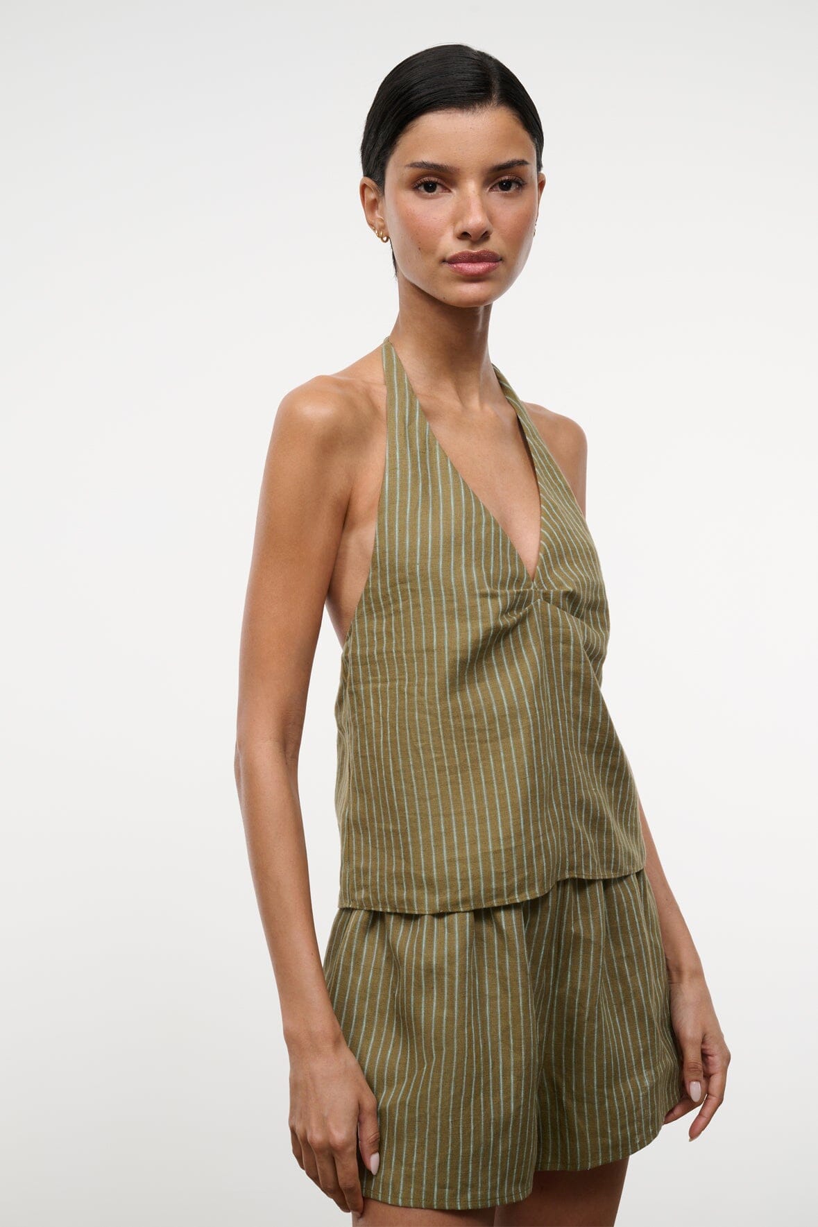 STAUD Clothing Corso Linen Top Porto Stripe