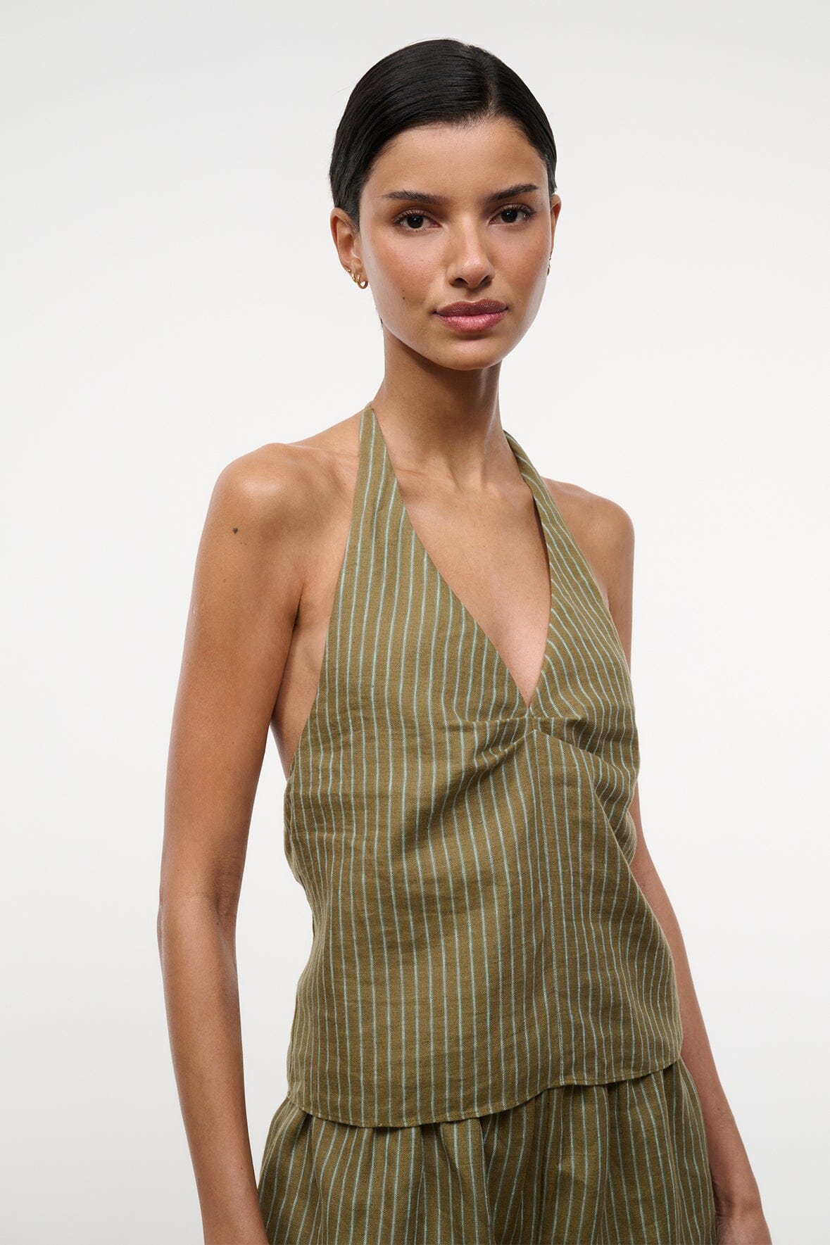 STAUD Clothing Corso Linen Top Porto Stripe