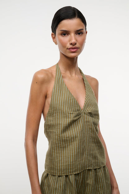 STAUD Clothing Corso Linen Top Porto Stripe