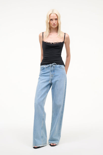 STAUD Clothing Evangeline Silk Top Black
