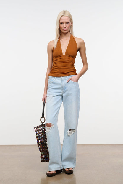 STAUD Clothing Alessandra Top Cocoa Butter