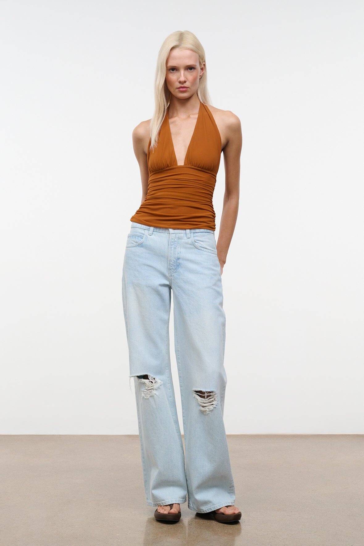 STAUD Clothing Alessandra Top Cocoa Butter