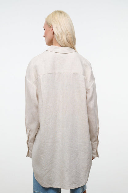 STAUD Clothing Sandbar Linen Top Natural