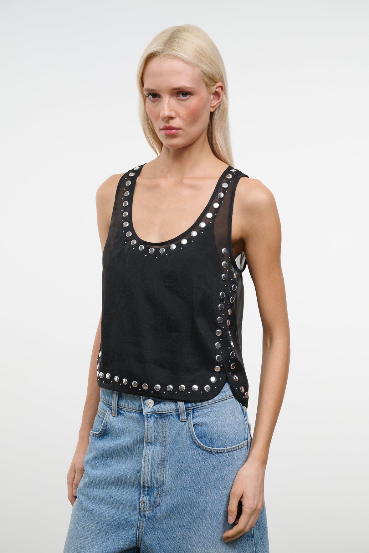 STAUD Clothing|New In Cara Top Black Studs