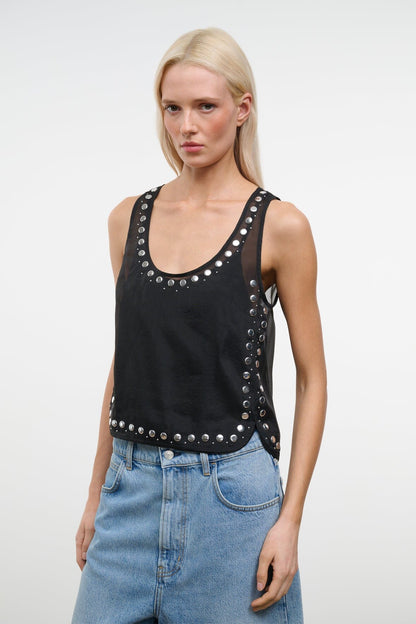 STAUD Clothing|New In Cara Top Black Studs