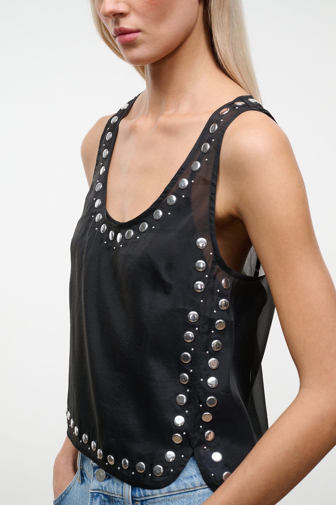 STAUD Clothing|New In Cara Top Black Studs