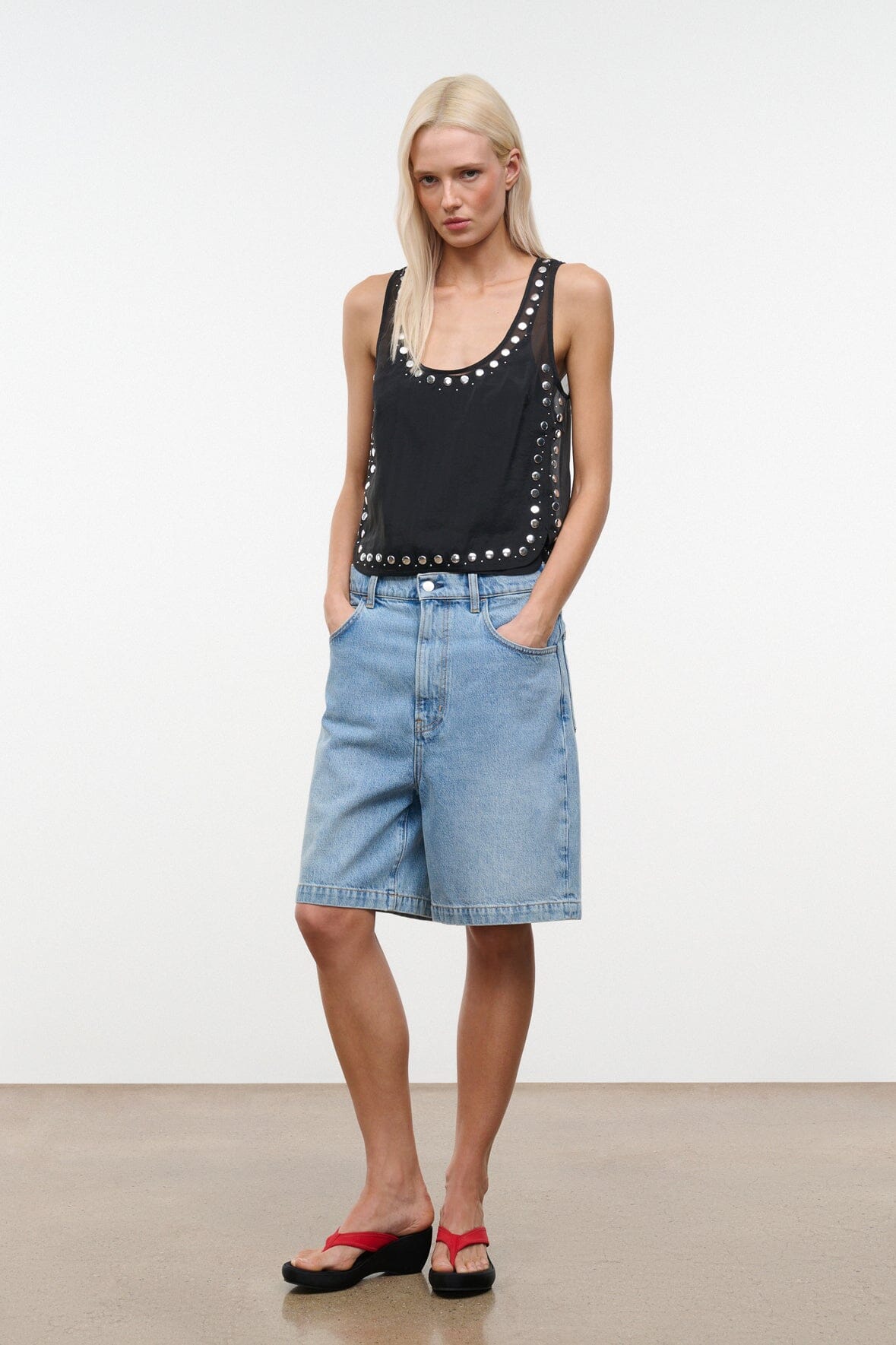 STAUD Clothing|New In Cara Top Black Studs