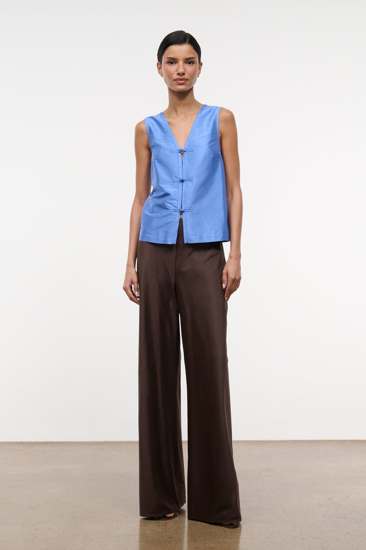 STAUD Clothing Sami Silk Top Coast