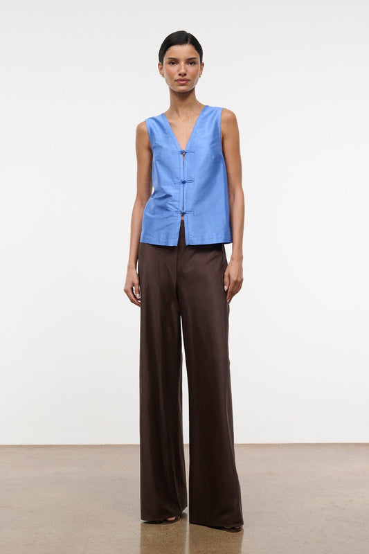 STAUD Clothing Sami Silk Top Coast