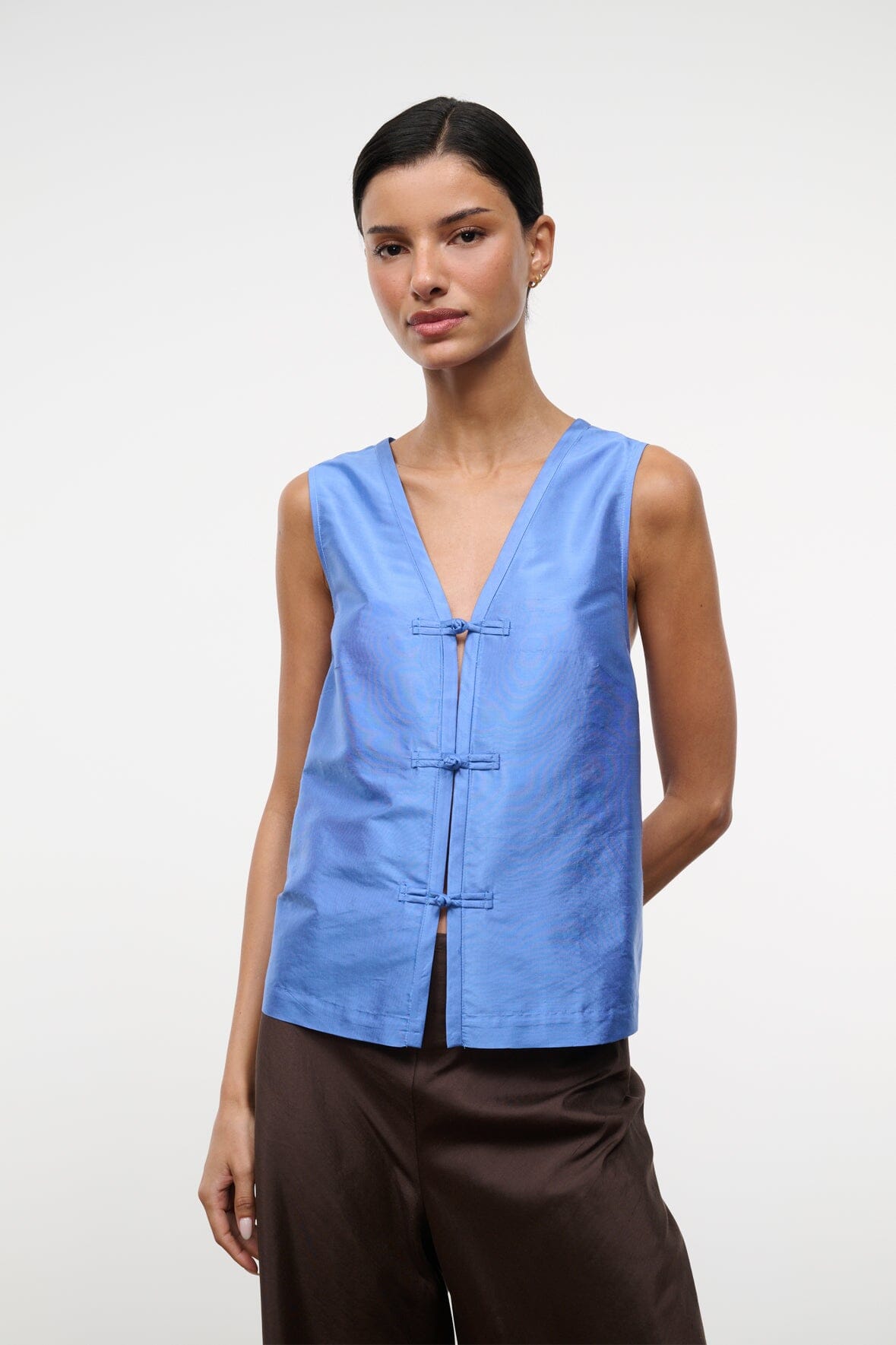 STAUD Clothing Sami Silk Top Coast