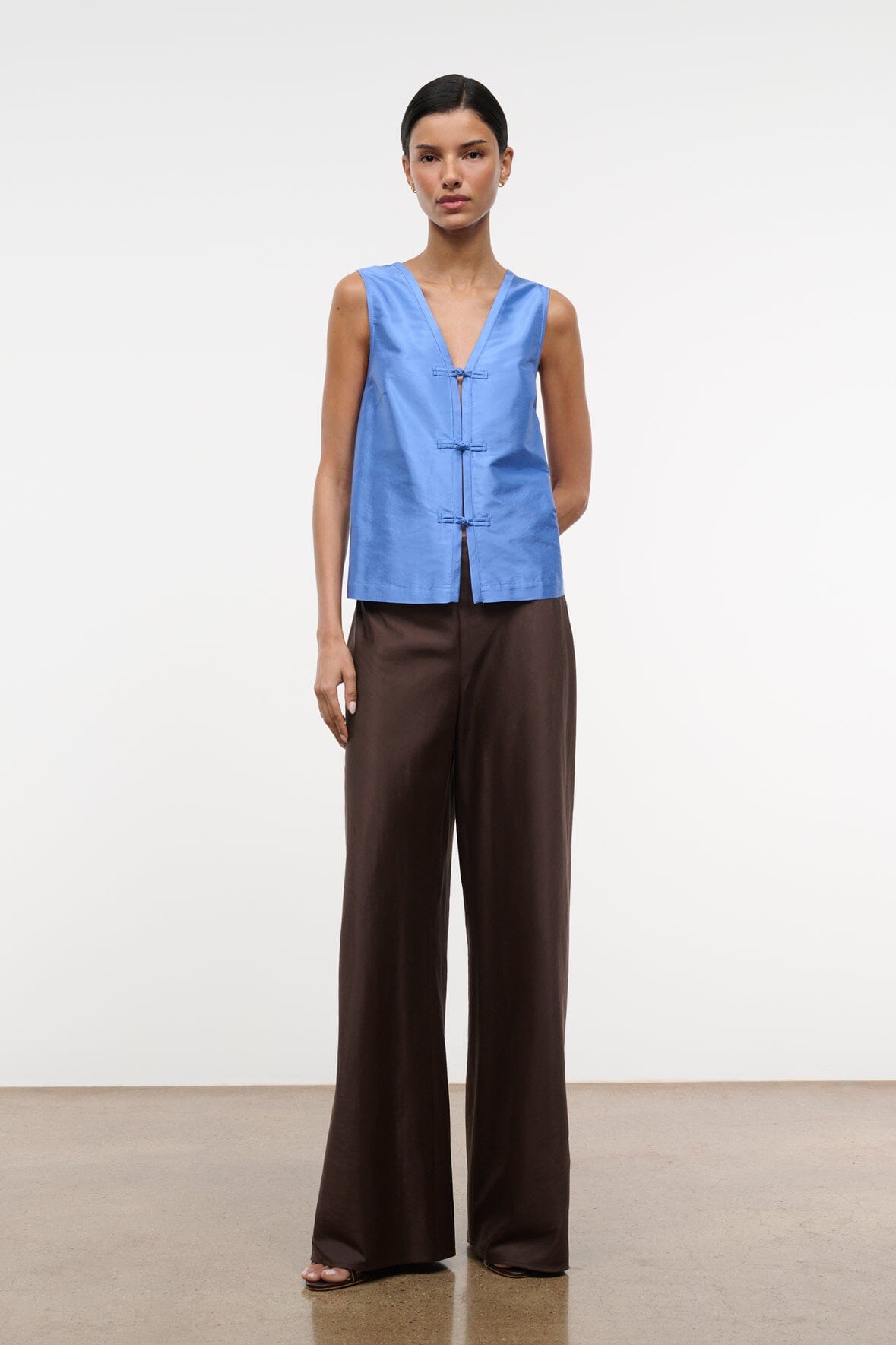 STAUD Clothing Sami Silk Top Coast