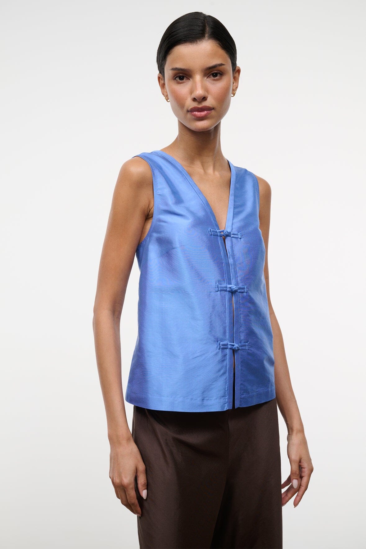 STAUD Clothing Sami Silk Top Coast
