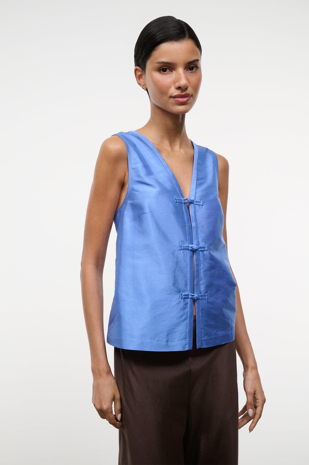 STAUD Clothing Sami Silk Top Coast