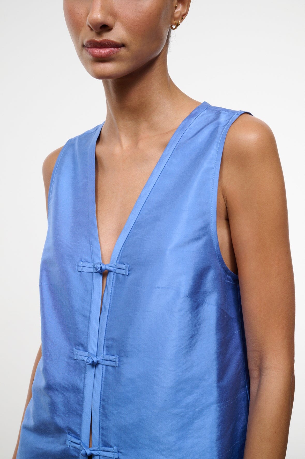 STAUD Clothing Sami Silk Top Coast