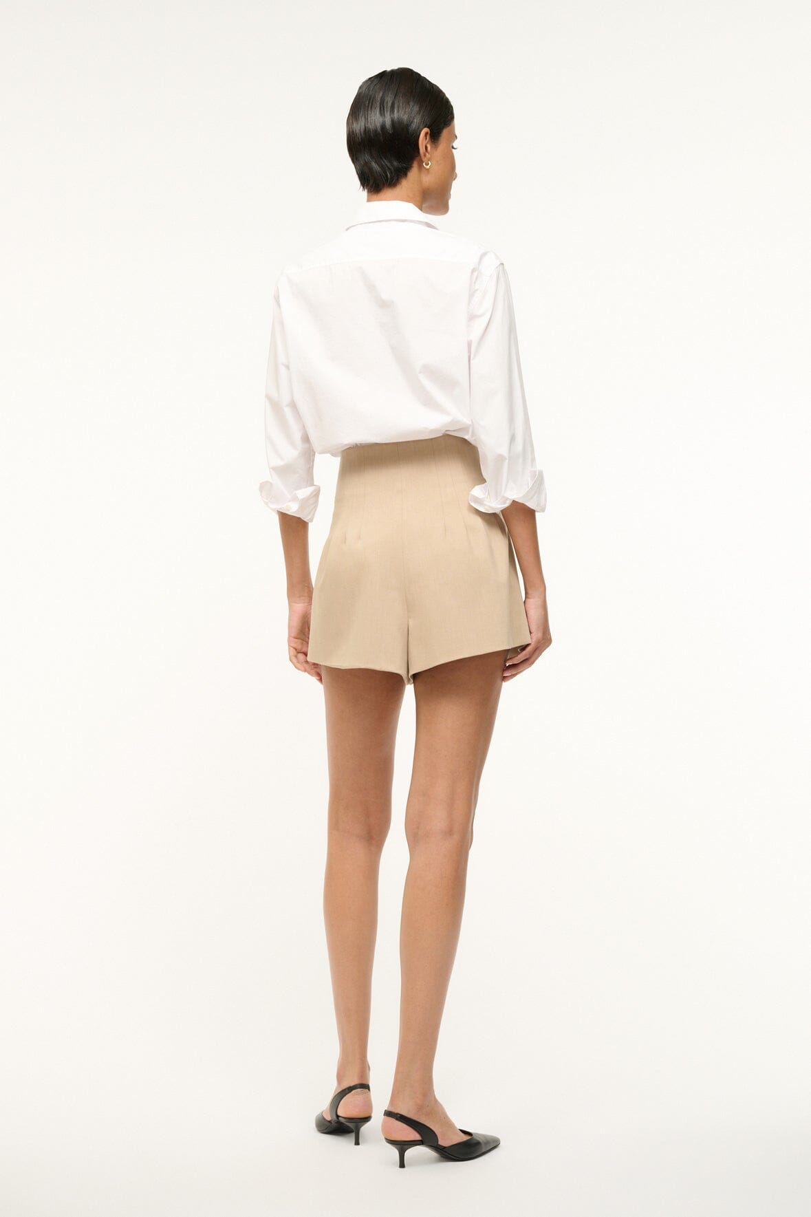 STAUD Clothing Magpie Shorts Stone