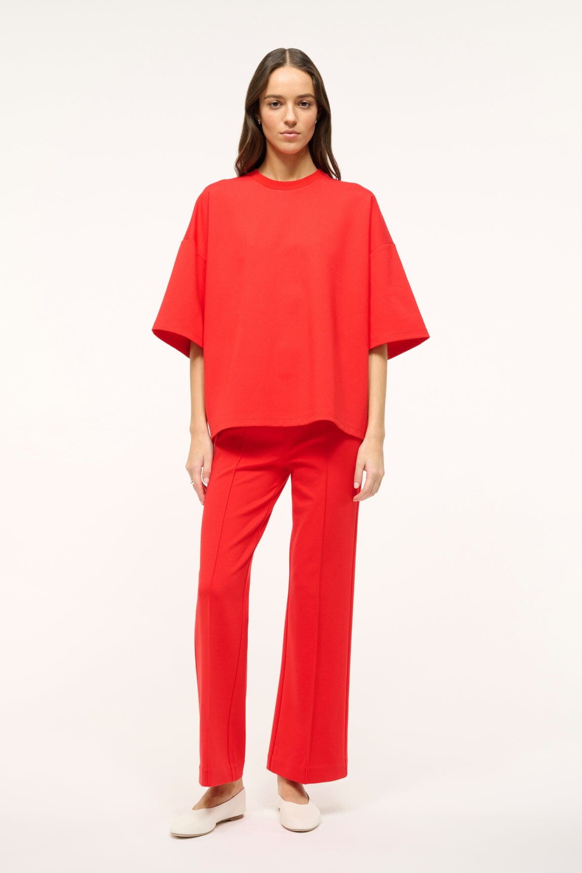 STAUD Clothing Knack Pant Red Rose