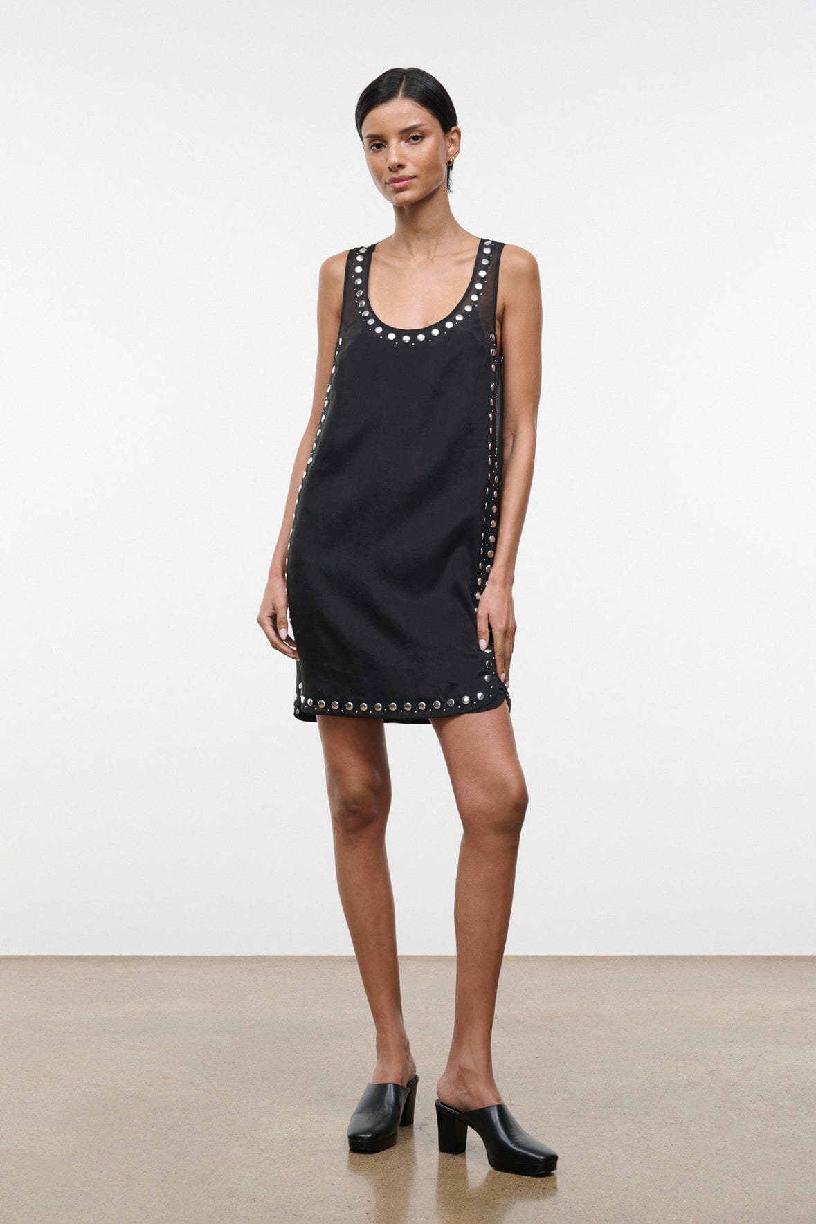 STAUD Dresses|Clothing|New In Cara Dress Black Studs