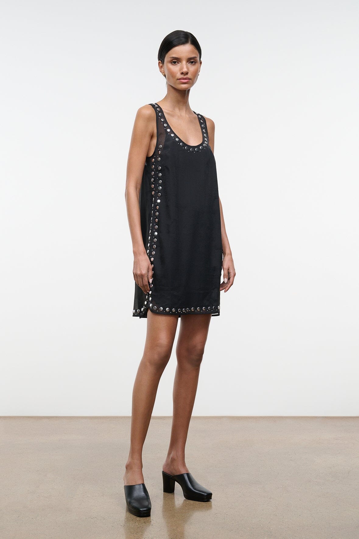 STAUD Dresses|Clothing|New In Cara Dress Black Studs