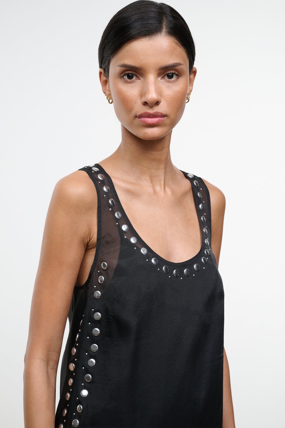 STAUD Dresses|Clothing|New In Cara Dress Black Studs