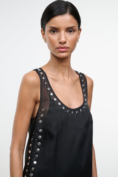 STAUD Dresses|Clothing|New In Cara Dress Black Studs