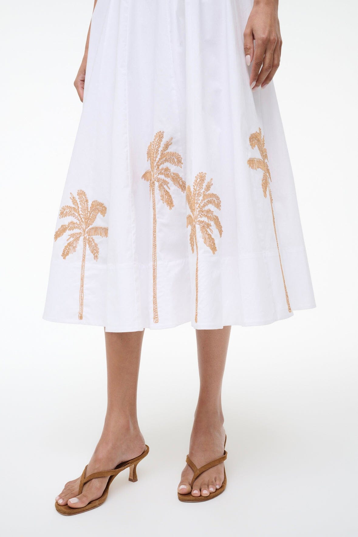 STAUD Dresses|Sale Wells Dress White Embroidery 1