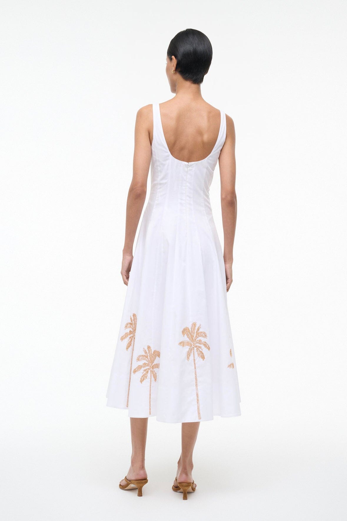 STAUD Dresses|Sale Wells Dress White Embroidery 1