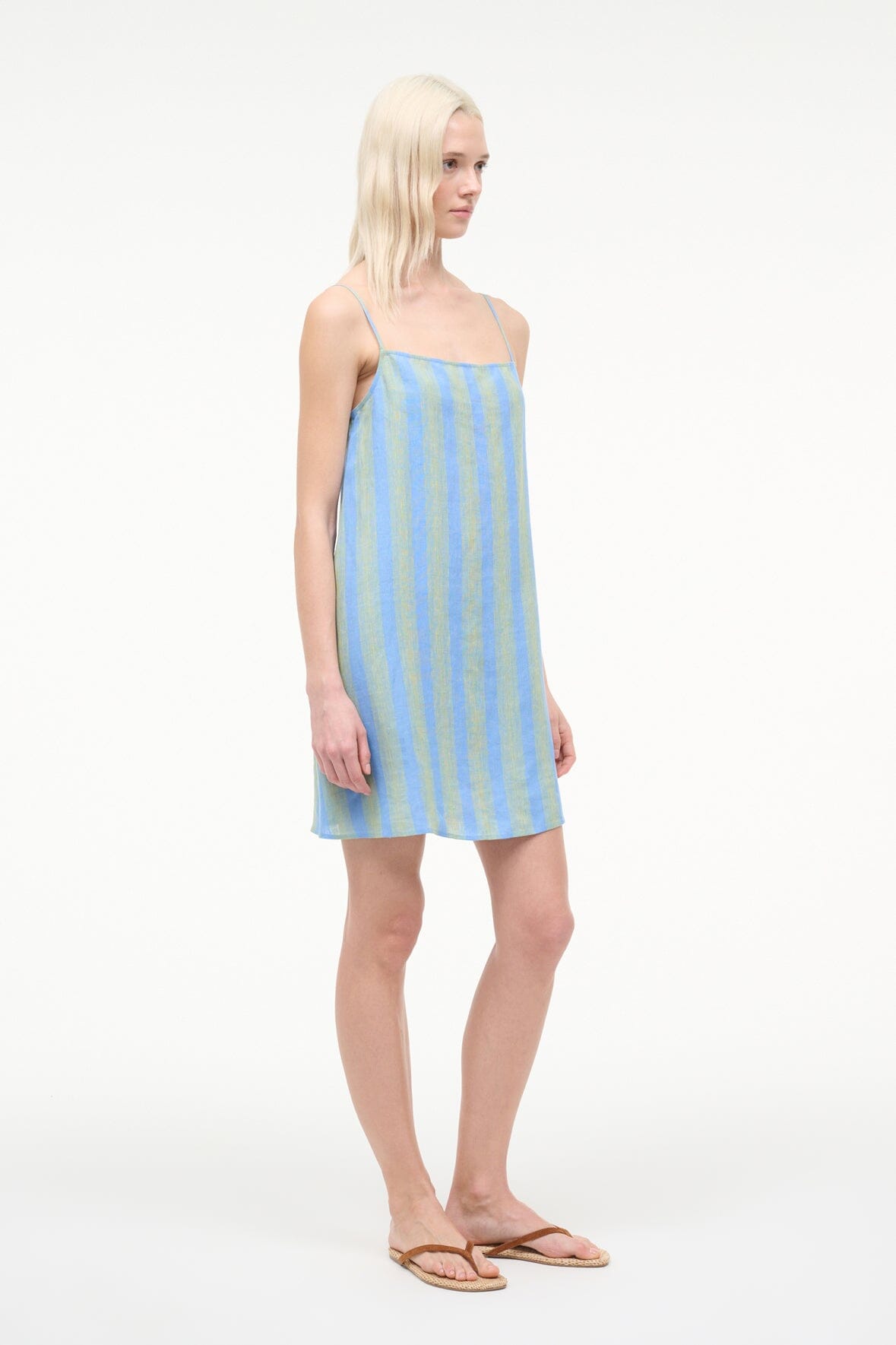 STAUD Dresses|Sale Laura Linen Mini Dress Seaport Stripe