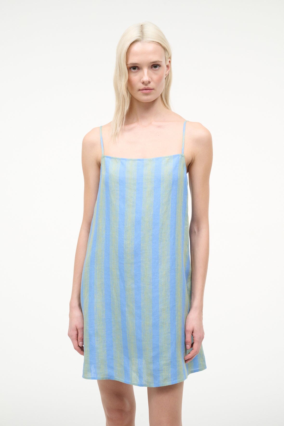 STAUD Dresses|Sale Laura Linen Mini Dress Seaport Stripe
