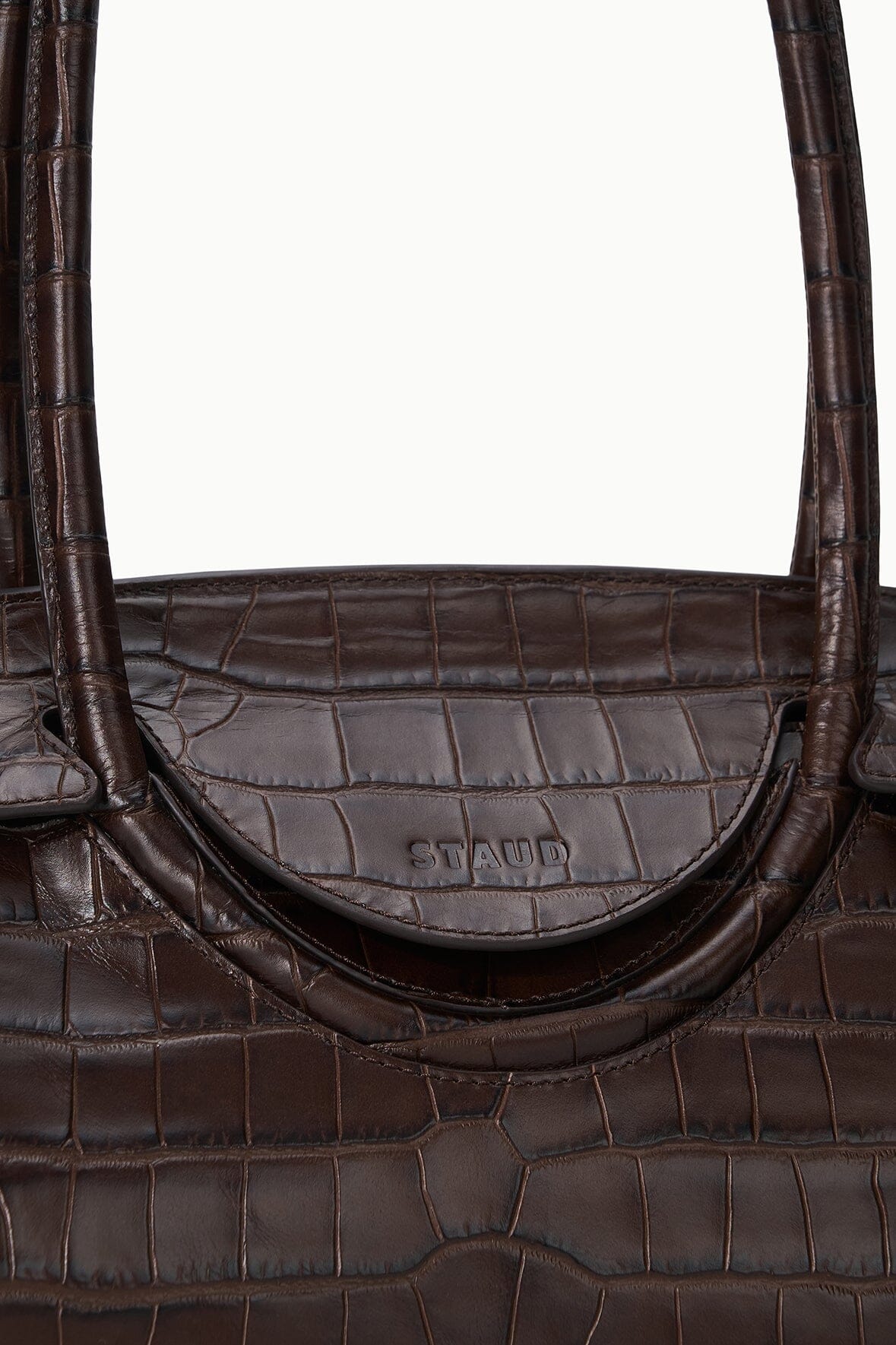 STAUD Handbags Maude Shoulder Bag Espresso Croco
