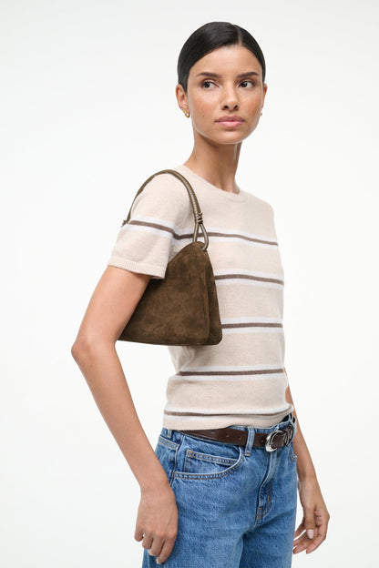 STAUD Handbags Valerie Shoulder Bag Truffle Suede
