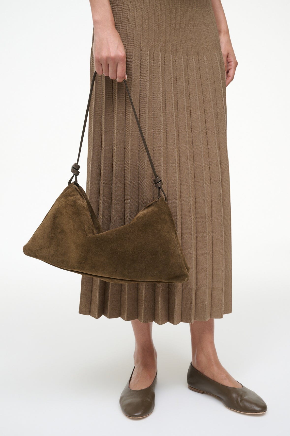 STAUD Handbags Wally Shoulder Bag Truffle Suede